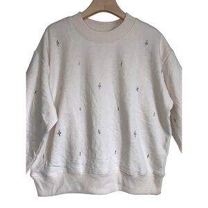 A New Day Womens Ivory Cream Sweater Long Sleeve Pullover Crewneck Medium